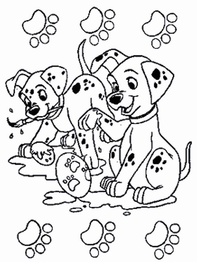Plansa de colorat cu 101 Dalmatieni 25 18